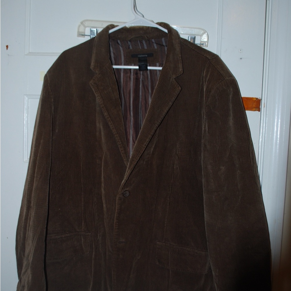 Claiborne Brown Corduroy Sport Coat with Notched Lapel